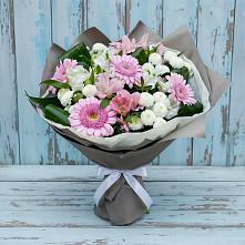 Букет цветов из:  Герберы, Альстромерии и Хризантемы в Зимогорье