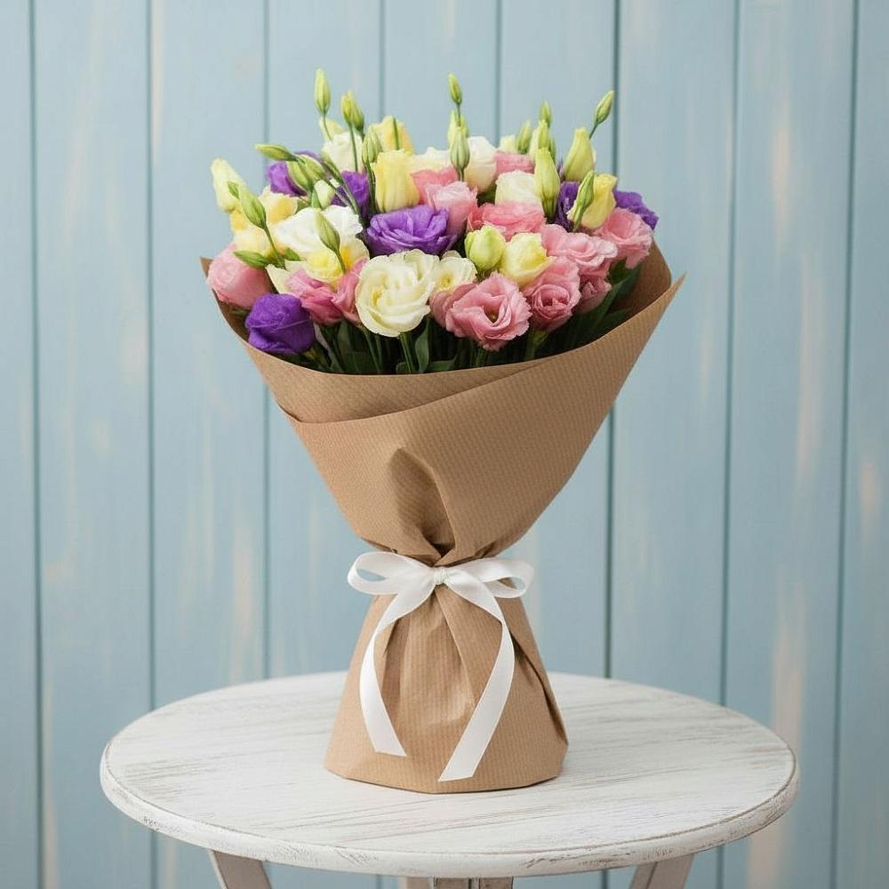 Букет цветов из: Лизиантусы в Зимогорье