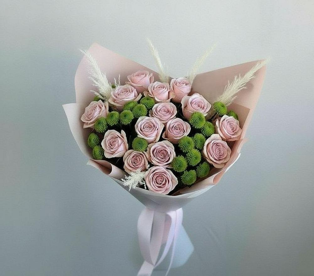 Букет цветов из: Розы и Хризантемы в Зимогорье