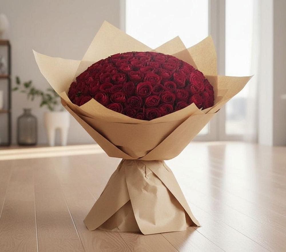 Букет 101 Красная роза в Зимогорье