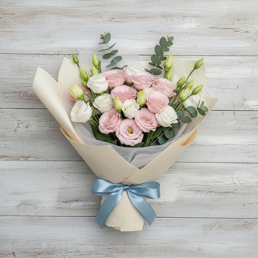 Букет цветов из: Лизиантусы в Зимогорье